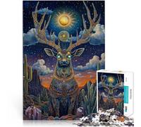 1000 Piece Jigsaw Puzzles for Adults Jigsaw Deer Totem pädagogische Herausforderung Geburtstagsgeschenk, Geschenke, Wandkunst52x38cm