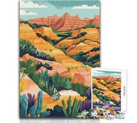1000 Piece Jigsaw Puzzles for Adults Jigsaw Desert Canyon Landscape Spring Illustration Impossible Game Presents for Women Anti-Stress Toys Size 38x26cm