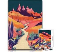 1000 Piece Jigsaw Puzzles for Adults Jigsaw Desert Path with Mountains Minimalist Nature Art Impossible Game Presents for Women Anti-Stress Toys Size 50x75cm