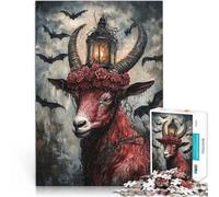 1000 Piece Jigsaw Puzzles for Adults Jigsaw Devil Goat Made of cardboard,for ages 14 and over Assembling the model As a gift for the whole family and friends。size:26x38cm/10.24x14.96inch