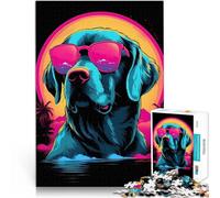 1000 Piece Jigsaw Puzzles for Adults Jigsaw Dog in Miami Vice Style Quizspiel Geburtstagsgeschenk, Geschenke75x50cm