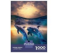1000 Piece Jigsaw Puzzles for Adults Jigsaw Dolphins Swimming Puzzles for Adults Toy Wall Decor Perfect Decoration Challenging Game Gifts 52x38cm/1000pcs