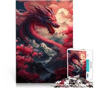 1000 Piece Jigsaw Puzzles for Adults Jigsaw Dragon Blood Moon Japan Lernspiele Tolles Geschenk für Spiele52x38cm