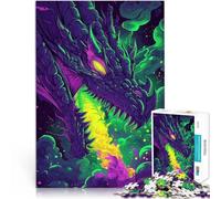 1000 Piece Jigsaw Puzzles for Adults Jigsaw Dragon Fire Breath Denkspiel mit vollständig ineinander greifenden, zufällig geformten Teilen38x26cm