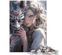1000 Piece Jigsaw Puzzles for Adults Jigsaw Dragon Samurai Girl Help The Brain Exercise For Family Fun Educational Toy for And 14 Years And over (50x75cm)
