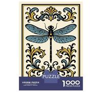 1000 Piece Jigsaw Puzzles for Adults Jigsaw Dragonfly with Floral Ornament Jigsaw Puzzle Toy Wall Decor But Fun And Humorous Fun at Home Activities, 52x38cm/1000pcs