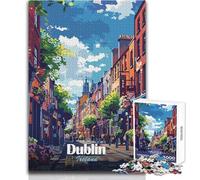 1000 Piece Jigsaw Puzzles for Adults Jigsaw Dublin, Ireland Street View Illustration Challenging Game Toys Pattern Assembly Gift Birthday Size 38x26cm