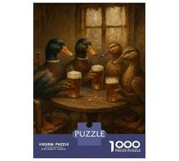 1000 Piece Jigsaw Puzzles for Adults Jigsaw Ducks Drinking Beer at A Table Jigsaw Puzzle Toy Wall Decor But Fun And Humorous Fun at Home Activities, 38x26cm/1000pcs