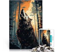 1000 Piece Jigsaw Puzzles for Adults Jigsaw Dusk Forest Wolf Howling Hands-on-Spiel Die Liebe zwischen Paaren stärken38x26cm