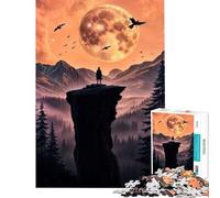 1000 Piece Jigsaw Puzzles for Adults Jigsaw Echoes of The Moonlit Cliff Toys Educational Games Fun Games Tough Challenge Gifts for Women Men (Size 38x26cm)