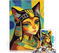 1000 Piece Jigsaw Puzzles for Adults Jigsaw Egyptian Goddess Bastet Intellectual Game for is ideal as a gift for the whole family 50x70cm