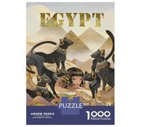 1000 Piece Jigsaw Puzzles for Adults Jigsaw Egyptian Queen with Cats Puzzles for Adults Toy Wall Decor Perfect Decoration Challenging Game Gifts 38x26cm/1000pcs