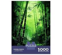 1000 Piece Jigsaw Puzzles for Adults Jigsaw Electric Neon Green Bamboo Puzzles for Adults Relax Games Birthday Present Christmas Birthday Gifts 38x26cm/1000pcs