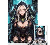 1000 Piece Jigsaw Puzzles for Adults Jigsaw Elf Hacker in Cyberpunk Environment Relaxing Games For Family Fun Home Decoration Toys Help The Brain Exercise (75X50CM)