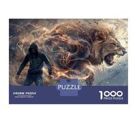 1000 Piece Jigsaw Puzzles for Adults Jigsaw Empowerment Lion's Roar Motivational Poster Puzzle for Adults Hands-on Game Analysis And Logic Challenging Game Gifts 70x50cm/1000pcs