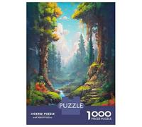 1000 Piece Jigsaw Puzzles for Adults Jigsaw Enchanted Pixel Grove Puzzles for Adults Brain Teaser Game Enhance Memory Fun Activities at Home 52x38cm/1000pcs