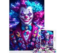 1000 Piece Jigsaw Puzzles for Adults Jigsaw Evil Clown with Neon Hair Hands-on Game Family Activities Educational Toy Help The Brain Exercise (75X50CM)