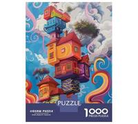 1000 Piece Jigsaw Puzzles for Adults Jigsaw Fantasy Art Print - Whimsical Houses Puzzle for Adults Hands-on Game Analysis And Logic Challenging Game Gifts 70x50cm/1000pcs