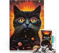 1000 Piece Jigsaw Puzzles for Adults Jigsaw Fantasy Cat Made of cardboard for ages 14 and over Antistress Vacation at home Killing time Family Fun Gift。size:38x52cm/14.96x20.47inch