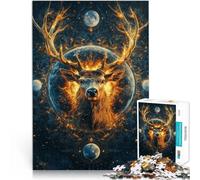 1000 Piece Jigsaw Puzzles for Adults Jigsaw Fantasy Soul Deer Made of cardboard for ages 14 and over Beautiful design gameBeautiful design game A work of art。size：38x52cm/14.96x20.47inch