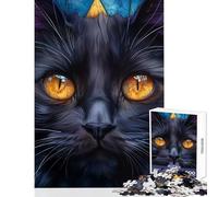 1000 Piece Jigsaw Puzzles for Adults Jigsaw Fantasy Stained Glass Cat 1000 Piece Jigsaw Hands-on Game Great Gifts for Games Wall Art (38x52cm)