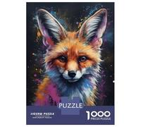 1000 Piece Jigsaw Puzzles for Adults Jigsaw Fennec Fox Painting Puzzles for Adults Relax Games Birthday Present Christmas Birthday Gifts 38x26cm/1000pcs