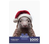 1000 Piece Jigsaw Puzzles for Adults Jigsaw Festive Pangolin with Santa Hat Adult Jigsaw Puzzle Hands-on Game Perfect Decoration Challenging Game Gifts 52x38cm/1000pcs