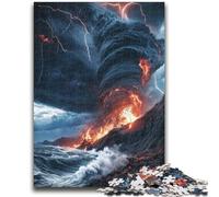 1000 Piece Jigsaw Puzzles for Adults Jigsaw Fiery Tornado Pattern Assembly for Educational Game Birthday Gifts 38x26cm