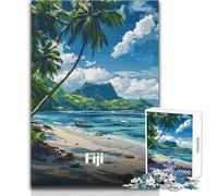1000 Piece Jigsaw Puzzles for Adults Jigsaw Fiji Beach Paradise Challenging Game Toys Pattern Assembly Gift Birthday Size 50x75cm
