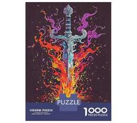 1000 Piece Jigsaw Puzzles for Adults Jigsaw Fire Aura Sword Jigsaws for Adults Toy Wall Decor Staycation Kill Time Unique Birthday And Xmas Gifts 38x26cm/1000pcs