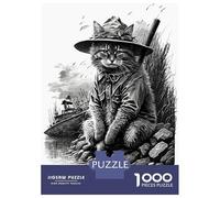 1000 Piece Jigsaw Puzzles for Adults Jigsaw Fisherman Cat Portrait Puzzles for Adults Brain Teaser Game Enhance Memory Fun Activities at Home 38x26cm/1000pcs