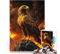 1000 Piece Jigsaw Puzzles for Adults Jigsaw “Flame Golden Eagle” Made of wood，Suitable for ages 14 and up Educational toy for learning Birthday gift, gifts, wall art。size：50x75cm/14.96x20.47inch