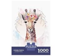 1000 Piece Jigsaw Puzzles for Adults Jigsaw Floral Giraffe Painting Adult Puzzles Toy Wall Decor Presents for Women Christmas Birthday Gifts 52x38cm/1000pcs