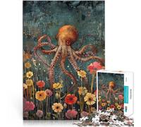 1000 Piece Jigsaw Puzzles for Adults Jigsaw Floral Octopus Made of cardboard for ages 14 and over DIY Educational Games because it is ideal as a gift for the whole family。size：38x52cm