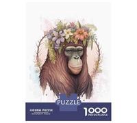 1000 Piece Jigsaw Puzzles for Adults Jigsaw Floral Orangutan Painting Puzzles for Adults Brain Teaser Game Enhance Memory Fun Activities at Home 52x38cm/1000pcs