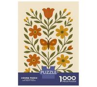 1000 Piece Jigsaw Puzzles for Adults Jigsaw Folk Art Butterfly And Floral Scandinavian Puzzle for Adults Anti-Stress Toys For Family Fun Fun Activities at Home 70x50cm/1000pcs