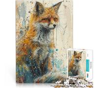1000 Piece Jigsaw Puzzles for Adults Jigsaw Fox of Colors Denksportaufgabe für Künstlersammlung, Bildende Kunst75x50cm