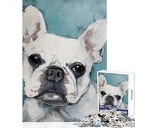 1000 Piece Jigsaw Puzzles for Adults Jigsaw French Bulldog Painting Educational Games Home Art Decor DIY Toys Help The Brain Exercise (50X75cm)