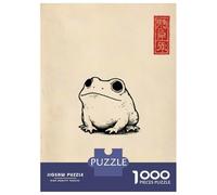 1000 Piece Jigsaw Puzzles for Adults Jigsaw Frog Illustration with Japanese Seal Puzzles for Adults Relax Games Birthday Present Christmas Birthday Gifts 52x38cm/1000pcs
