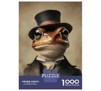 1000 Piece Jigsaw Puzzles for Adults Jigsaw Frog in A Vintage Top Hat Adult Jigsaw Puzzle Toy Wall Decor A Work of Art Fun Activities at Home 70x50cm/1000pcs