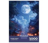 1000 Piece Jigsaw Puzzles for Adults Jigsaw Full Moon Over Traditional Chinese Village Puzzle for Adults Hands-on Game Analysis And Logic Challenging Game Gifts 38x26cm/1000pcs
