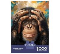 1000 Piece Jigsaw Puzzles for Adults Jigsaw Funny Chimpanzee Portrait Adult Jigsaw Puzzle Toy Wall Decor A Work of Art Fun Activities at Home 70x50cm/1000pcs