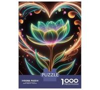 1000 Piece Jigsaw Puzzles for Adults Jigsaw Galaxy Flower Neon Floral Adult Jigsaw Puzzle Hands-on Game Perfect Decoration Challenging Game Gifts 70x50cm/1000pcs