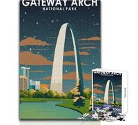 1000 Piece Jigsaw Puzzles for Adults Jigsaw Gateway Arch National Park Impossible Game Presents for Women Anti-Stress Toys Size 38x52cm