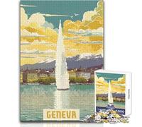 1000 Piece Jigsaw Puzzles for Adults Jigsaw Geneva Challenging Game Toys Pattern Assembly Gift Birthday Size 38x52cm