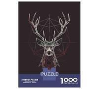 1000 Piece Jigsaw Puzzles for Adults Jigsaw Geometric Deer Head Art Print Puzzles for Adults Anti-Stress Toys Presents for Women Fun Activities at Home 70x50cm/1000pcs