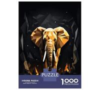 1000 Piece Jigsaw Puzzles for Adults Jigsaw Geometric Style Elephant Teenager Puzzles Relaxing Games Hand Speed Race Christmas Birthday Gifts 70x50cm/1000pcs