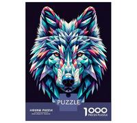 1000 Piece Jigsaw Puzzles for Adults Jigsaw Geometric Wolf Adult Jigsaw Puzzle Hands-on Game Perfect Decoration Challenging Game Gifts 70x50cm/1000pcs