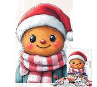 1000 Piece Jigsaw Puzzles for Adults Jigsaw Gingerbread Man Christmas Funny Educational Toy Birthday Gifts Fun Games Enhance Love between Couples (Size 50x75cm)