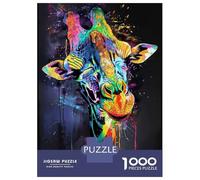 1000 Piece Jigsaw Puzzles for Adults Jigsaw Giraffe Popart Painting Puzzles for Adults Toy Wall Decor Perfect Decoration Challenging Game Gifts 52x38cm/1000pcs